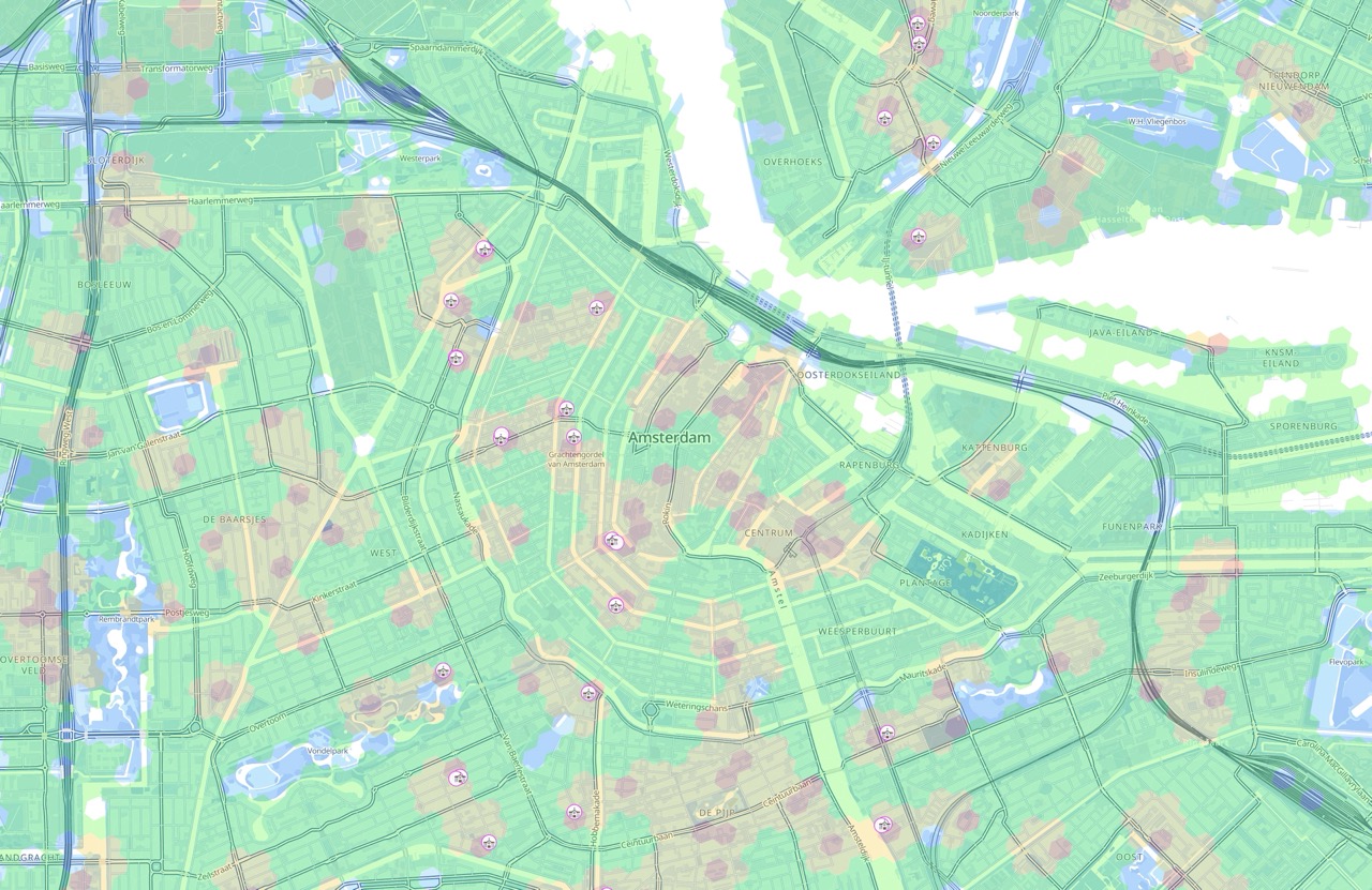 Screenshot - centermaps view of Amsterdam