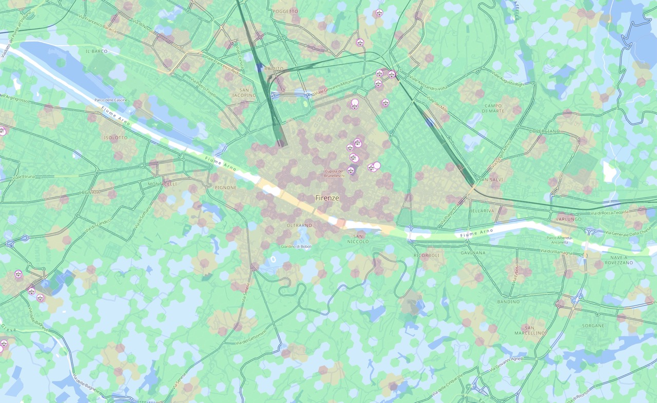 Screenshot - centermaps view of Florence