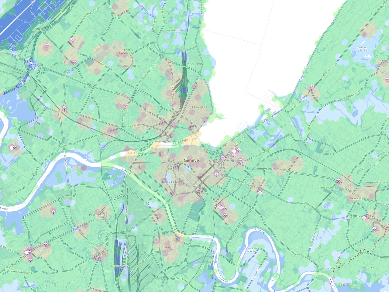 Screenshot - centermaps view of Geneva