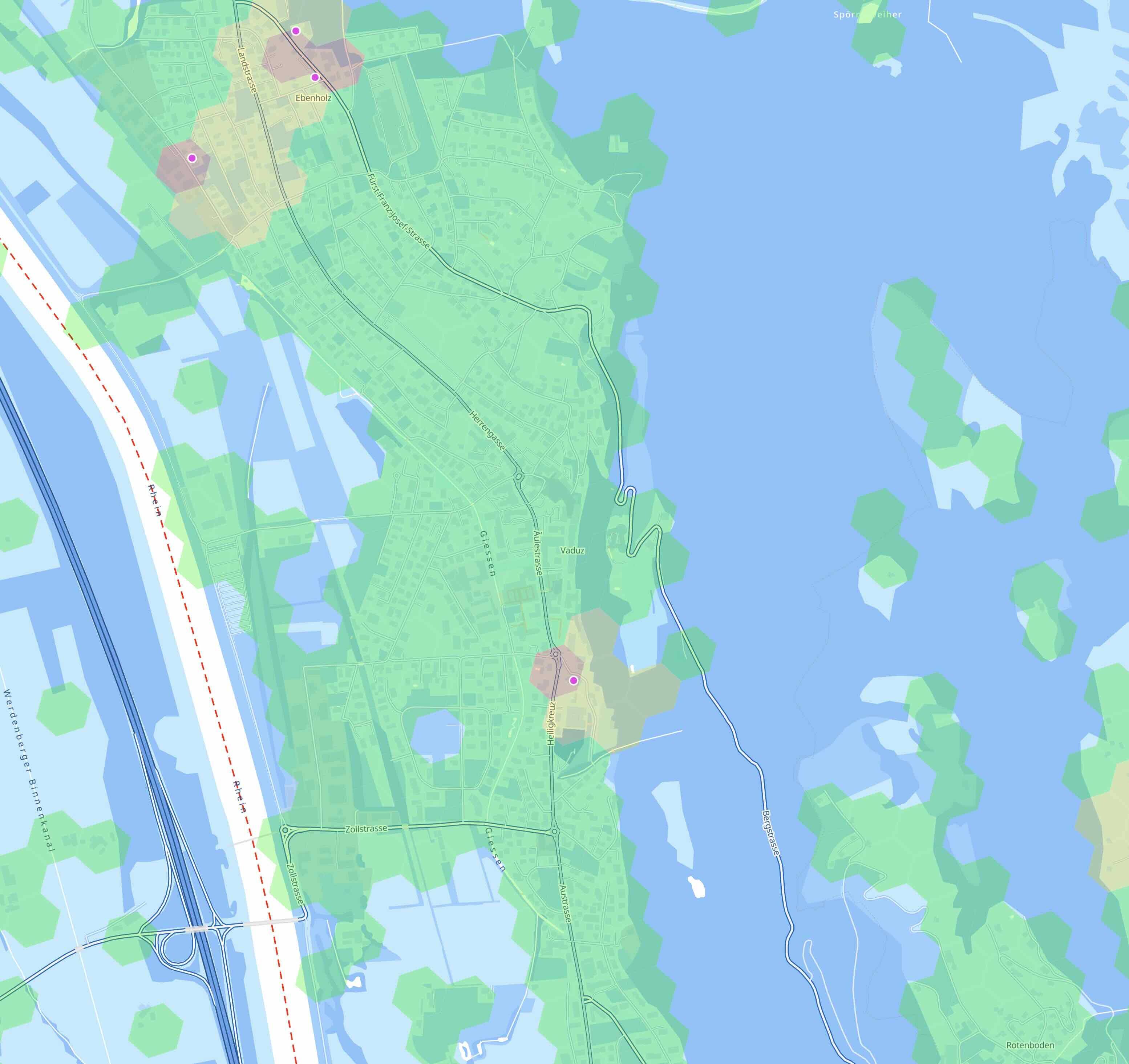 Screenshot - centermaps view of Liechtenstein