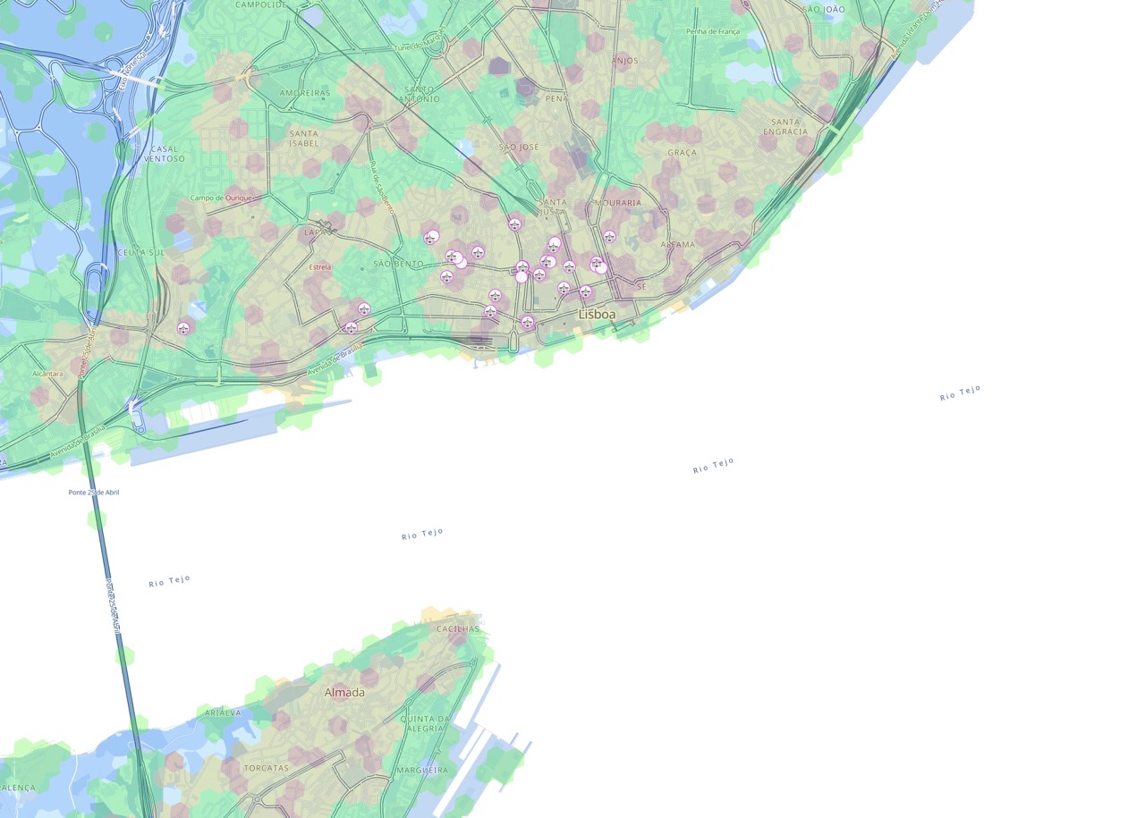 Screenshot - centermaps view of Lisbon