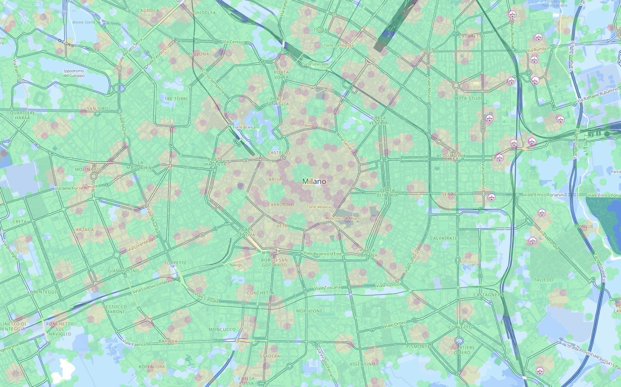 Screenshot - centermaps view of Milan