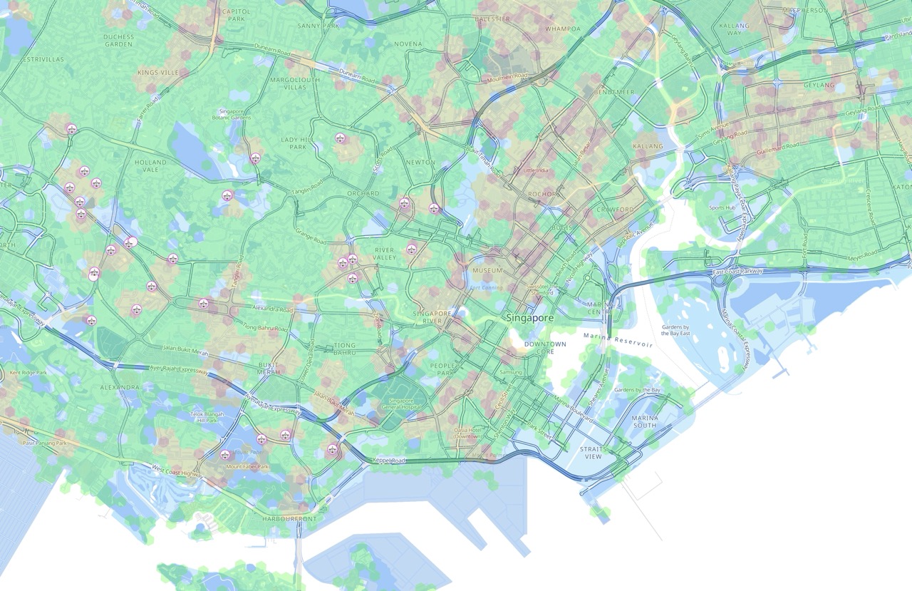 Screenshot - centermaps view of Singapore