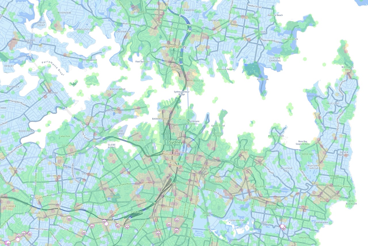 Screenshot - centermaps view of Sydney