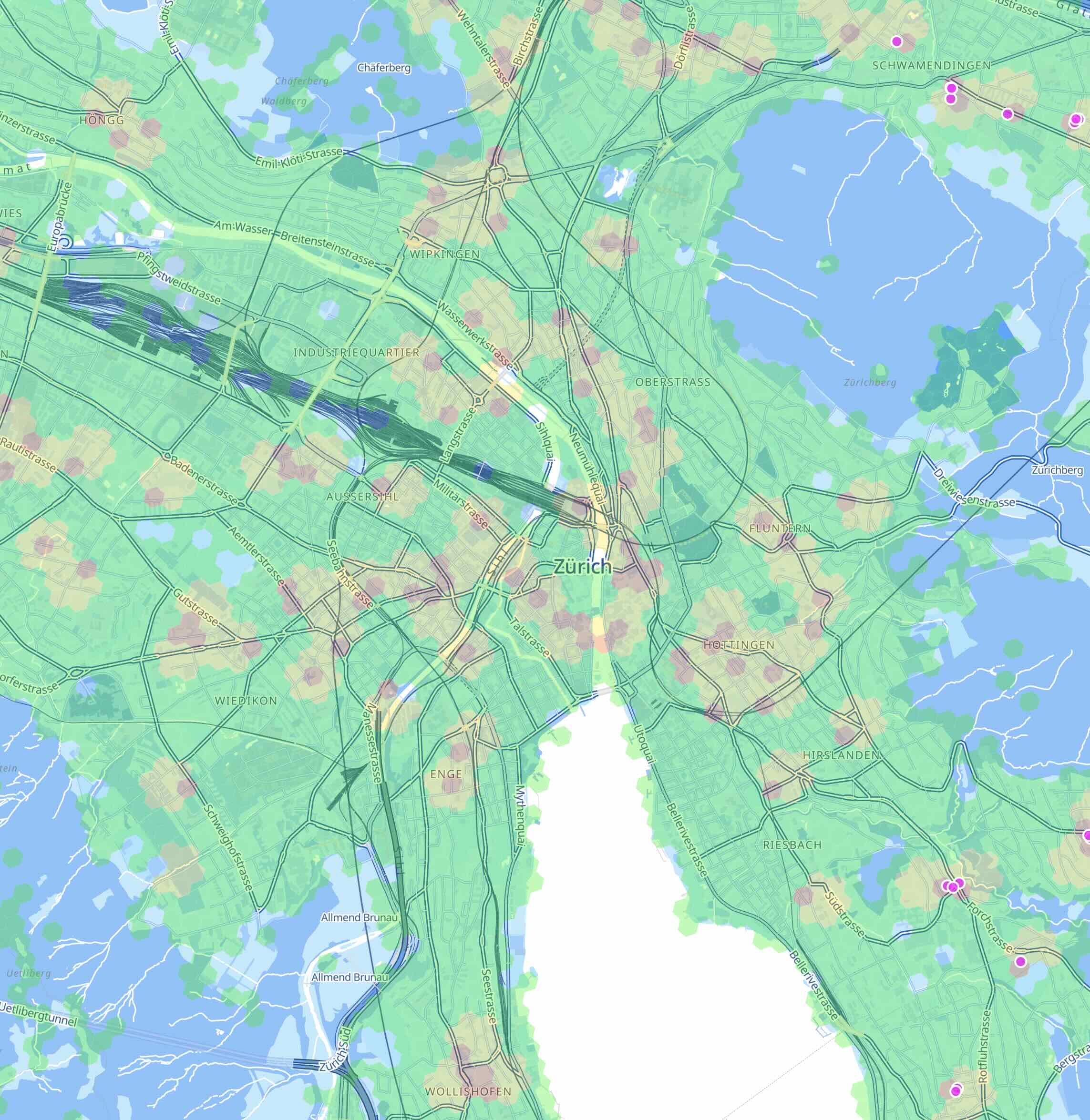 Screenshot - centermaps view of Zürich